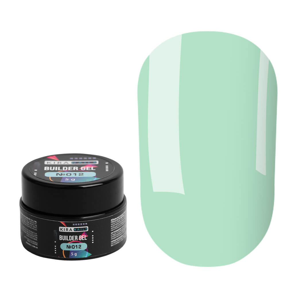 Kira Nails - Builder Gel 012, pale green 30 g - ג'ל בנייה בילדר ג'ל ירוק חיוור 30 גרם - 012