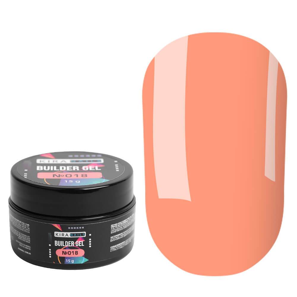 Kira Nails - Builder Gel 018, coral 30 g - ג'ל בנייה בילדר ג'ל אלמוג 30 גרם - 018