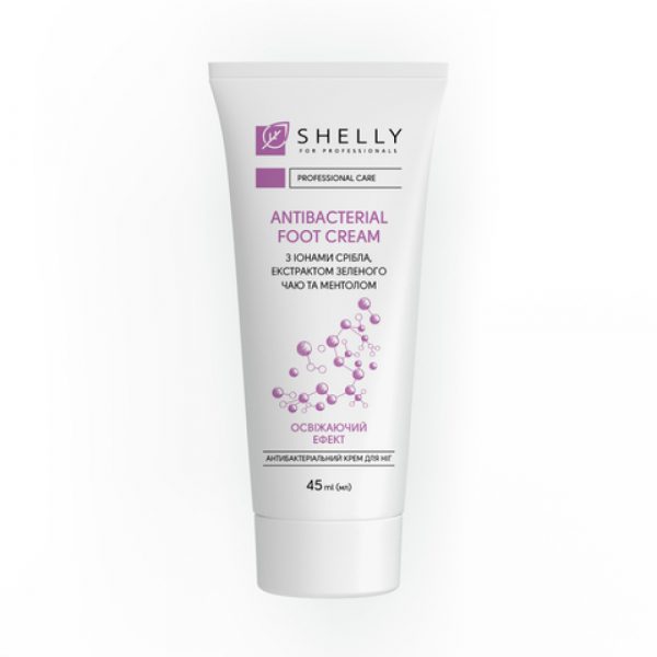 shelly - ANTIBACTERIAL FOOT CREAM WITH SILVER IONS, GREEN TEA EXTRACT AND MENTHOL 45 ML - קרם רגליים אנטי חיידקי עם יוני כסף, תמצית תה ירוק ומנטול 45 מ"ל
