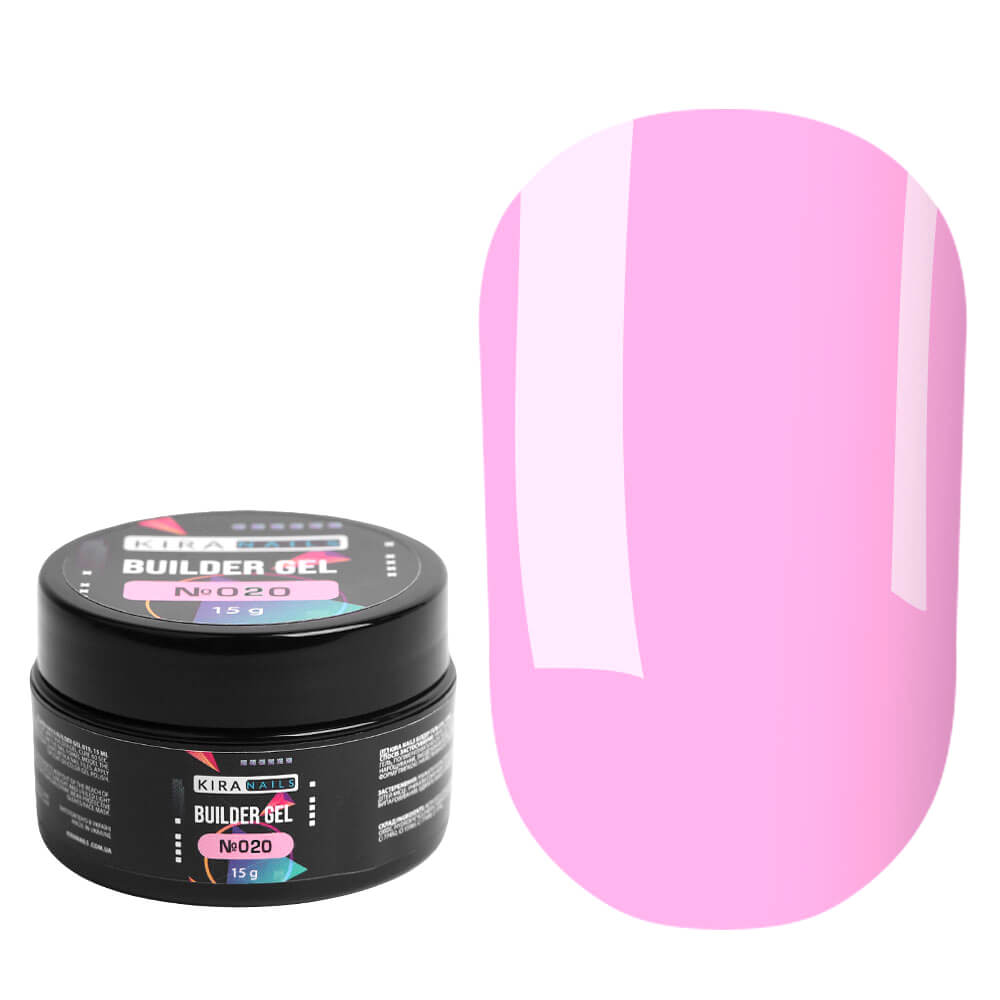 Kira Nails - Builder Gel 020, light pink 30 g - ג'ל בנייה בילדר ג'ל ורוד בהיר 30 גרם - 020