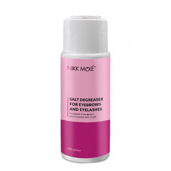 Nikk Mole - Saline solution for degreasing eyelashes and eyebrows, 200ml - תמיסת מלח להסרת שומנים ריסים וגבות, 200 מ"ל