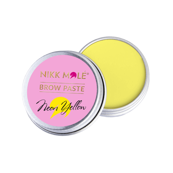 Nikk Mole - Neon Yellow brow paste, 15g - משחת גבות פסטה צהוב ניאון, 15 גרם