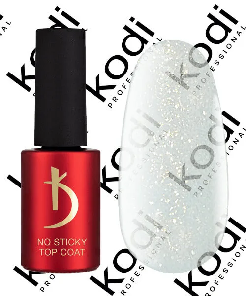 Kodi - No Sticky Top coat Sparkle (GOLD) 7ML - טופ נוצץ זהב ללא נטרול 7 מל