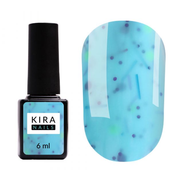 Kira Nails - Lollypop Base №006 (blue with multi-colored flakes), 6 ml - בייס לוליפופ 6 מל מס, 006