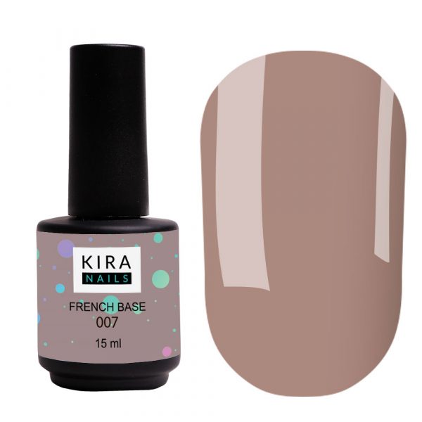 Kira Nails - French Base 007 (cold light brown), 15 ml - בייס פרנץ' חום בהיר קר 15 מל 007