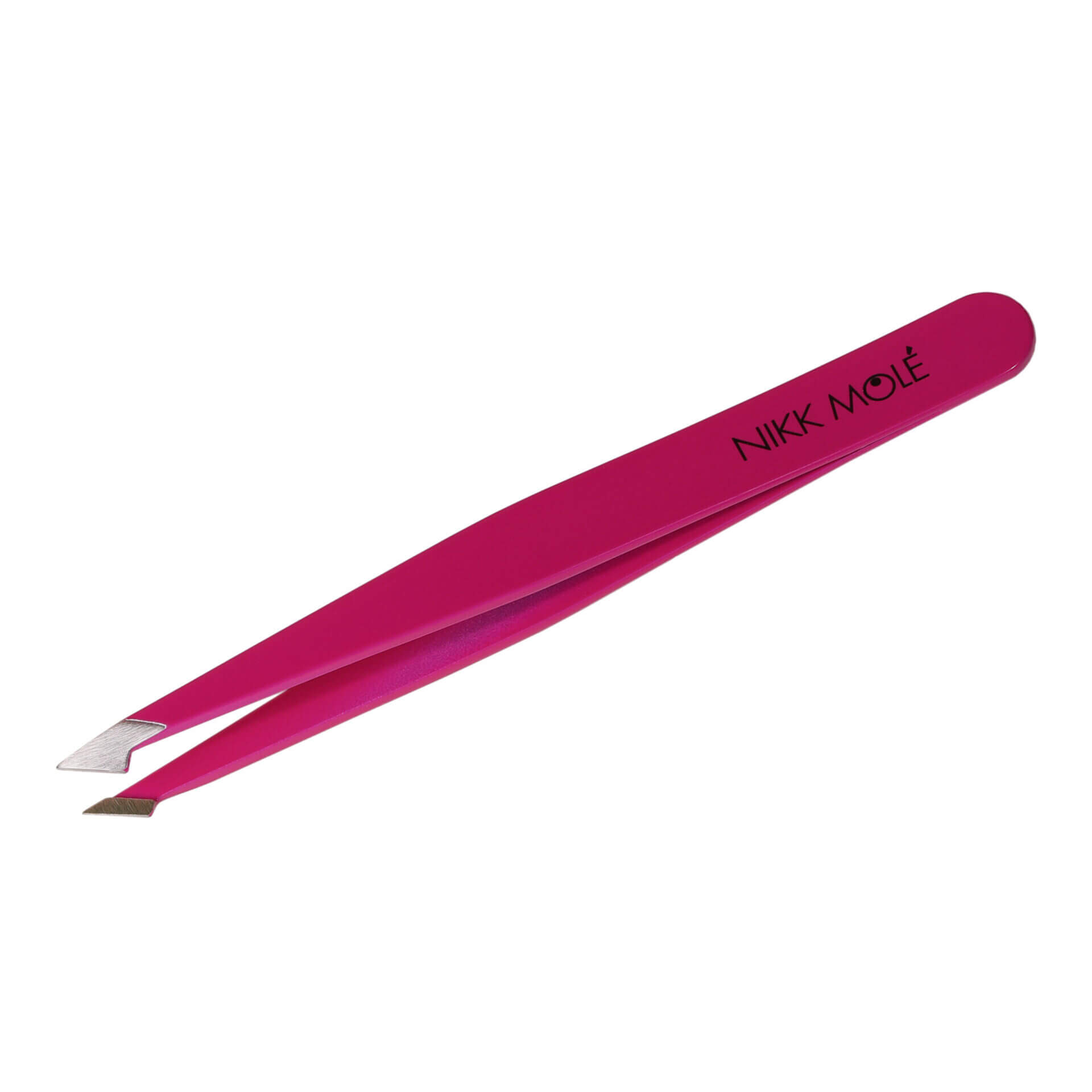 Nikk Mole - pointed slant eyebrow tweezers (purple-pink) - פינצטה אלכסונית לגבות (ורוד סגול)