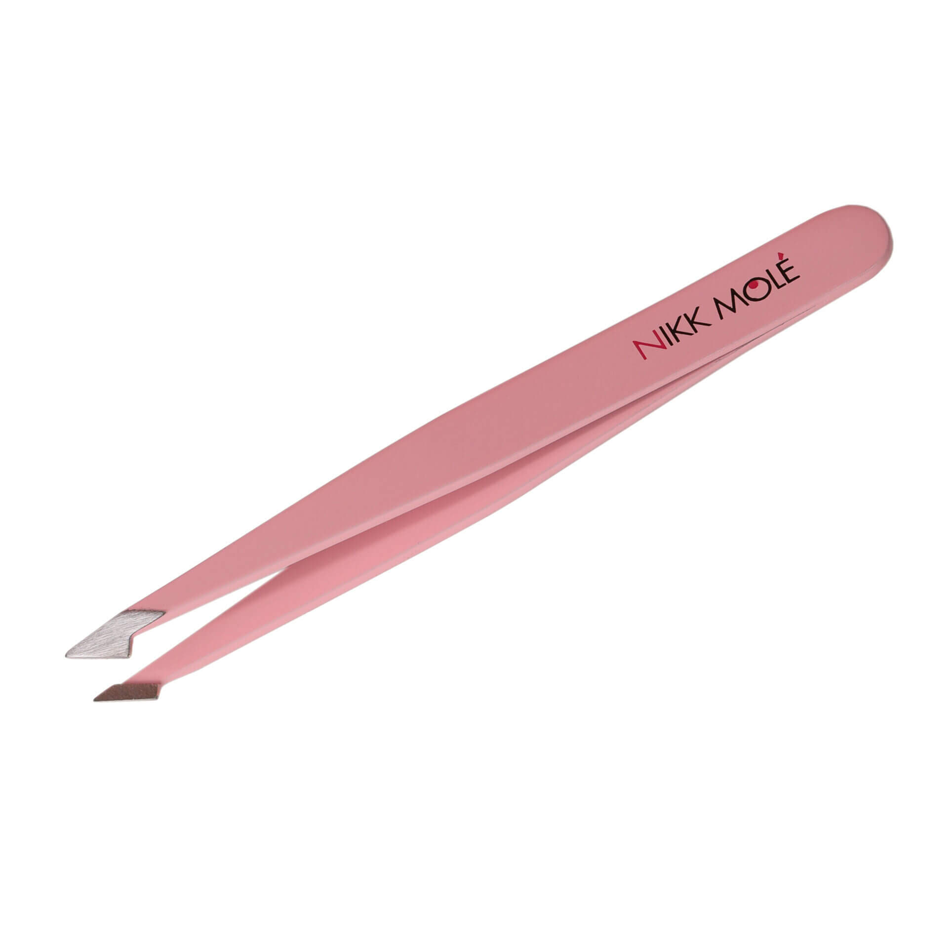 Nikk Mole - pointed slant eyebrow tweezers (pink) - פינצטה אלכסונית לגבות (ורוד)