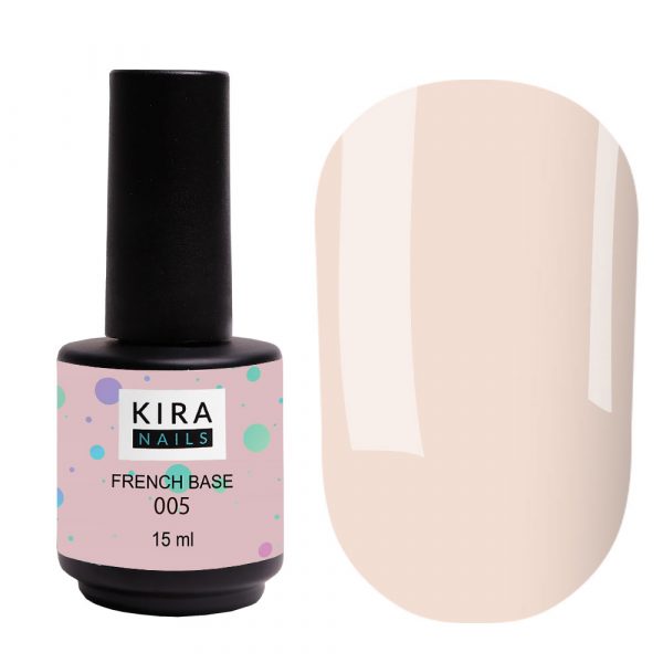 Kira Nails - French Base 005 (light beige), 15 ml - בייס פרנץ' בז' בהיר 15 מל 005