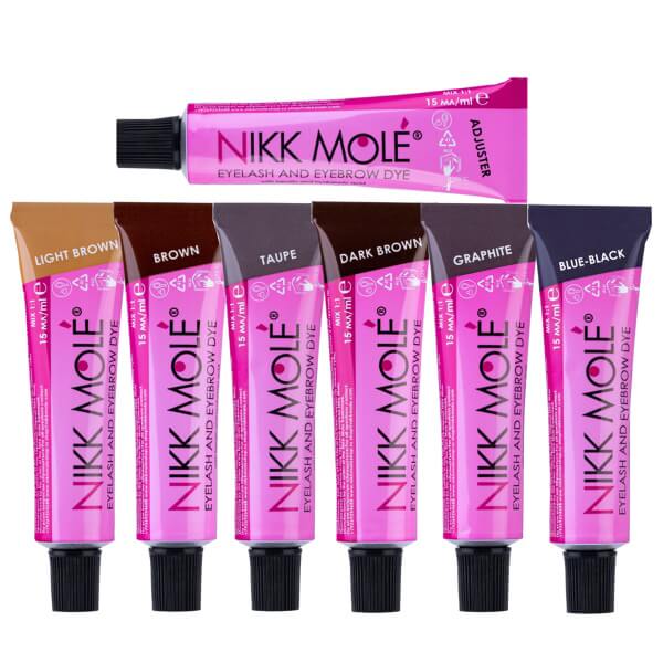 Nikk Mole - Set of 6 paints and color regulator - סט צבע גבות 6 גוונים + ויסות צבע