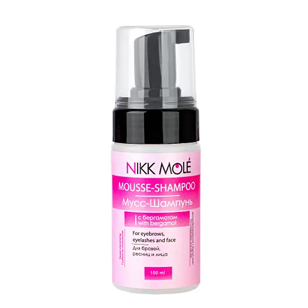 Nikk Mole - Mousse shampoo for eyebrows, eyelashes and face with bergamot 100 ml - שמפו מוס לגבות, ריסים ופנים 100 מל