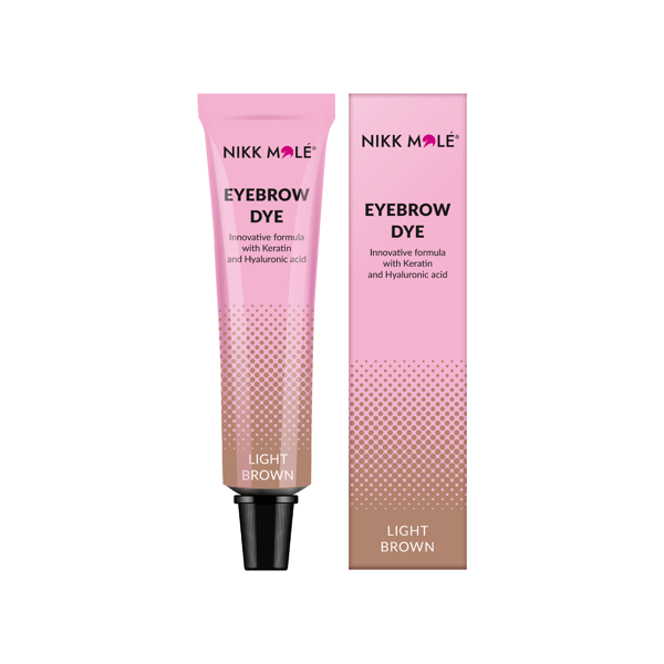 Nikk Mole - Paint for eyebrows and eyelashes, tone Light brown - צבע לגבות ולריסים בגוון חום בהיר