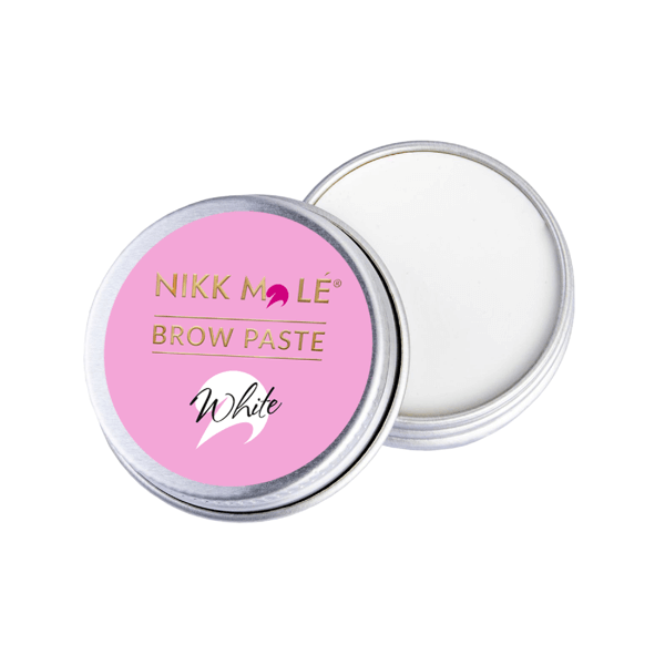 Nikk Mole - White brow paste, 15g - משחת גבות פסטה לבן, 15 גרם