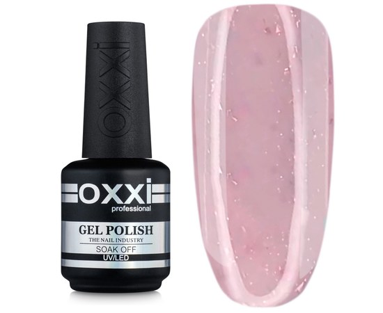 Камуфлююча база Lovely Base Oxxi Professional 4, абрикосово-рожевий з рожевою поталлю та шимером, 15мл