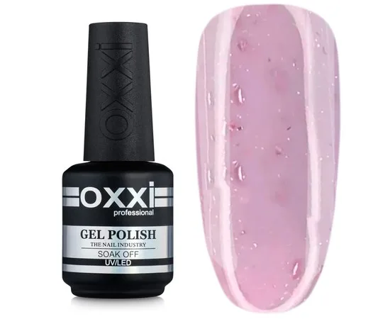 Камуфлююча база Lovely Base Oxxi Professional 5, рожевий з рожевою поталлю та шимером, 15мл