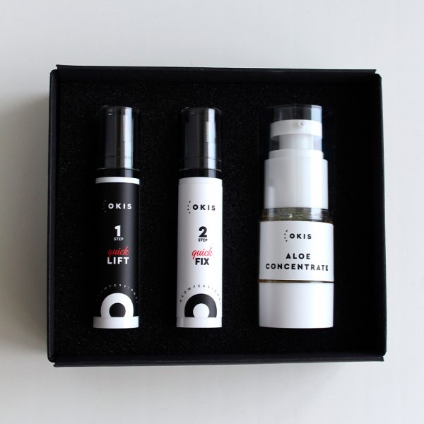 OKIS BROW - Set QUICK LAMI SYSTEM (1 Quick Lift 10 ml, 2 Quick Fix 10 ml, Aloe Concentrate 15 ml) - סט QUICK LAMI SYSTEM (1 Quick Lift 10 מ"ל, 2 Quick Fix 10 מ"ל, רכז אלוורה 15 מ"ל)