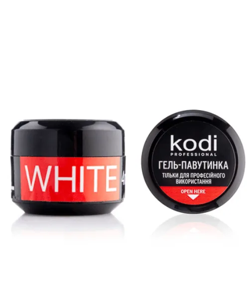 kodi - Cobweb gel for nails Spider gel, 4 ml (color: white) - ספיידר ג'ל 4 מל צבע לבן