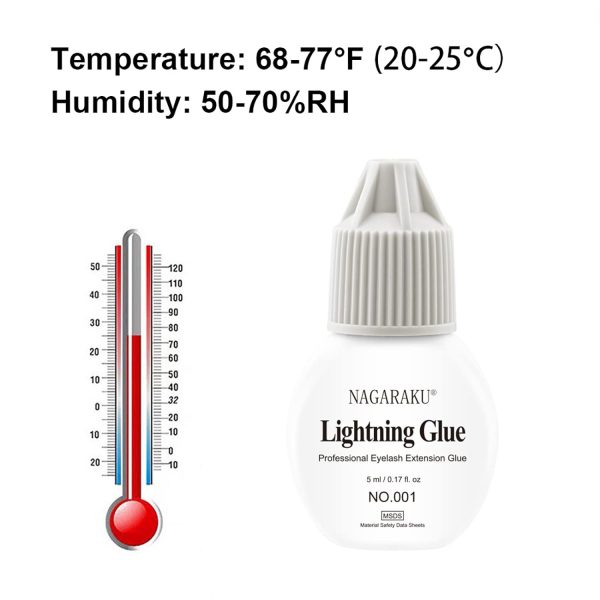 NAGARAKU - Lightning Glue No. 001 (0.5-1 sec), 5 ml - דבק להארכת ריסים חזק במיוחד 0.5-1 שניות ייבוש מהיר - מס, 001 - Image 3