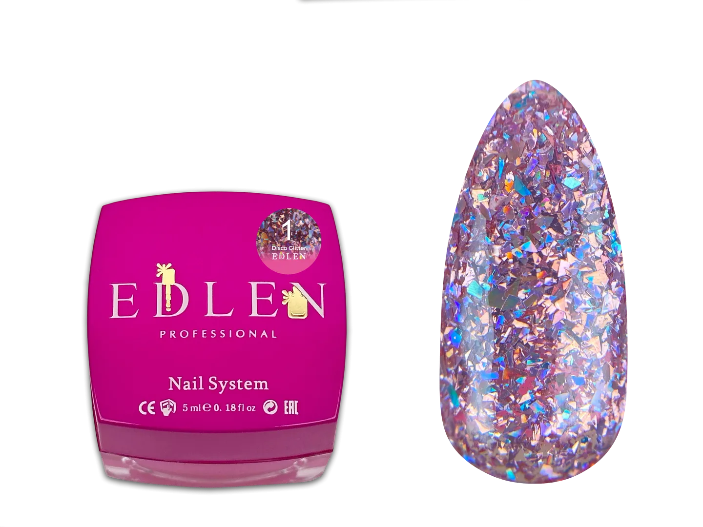 Гель для дизайну Disco Glitter Edlen 5 ml. №01