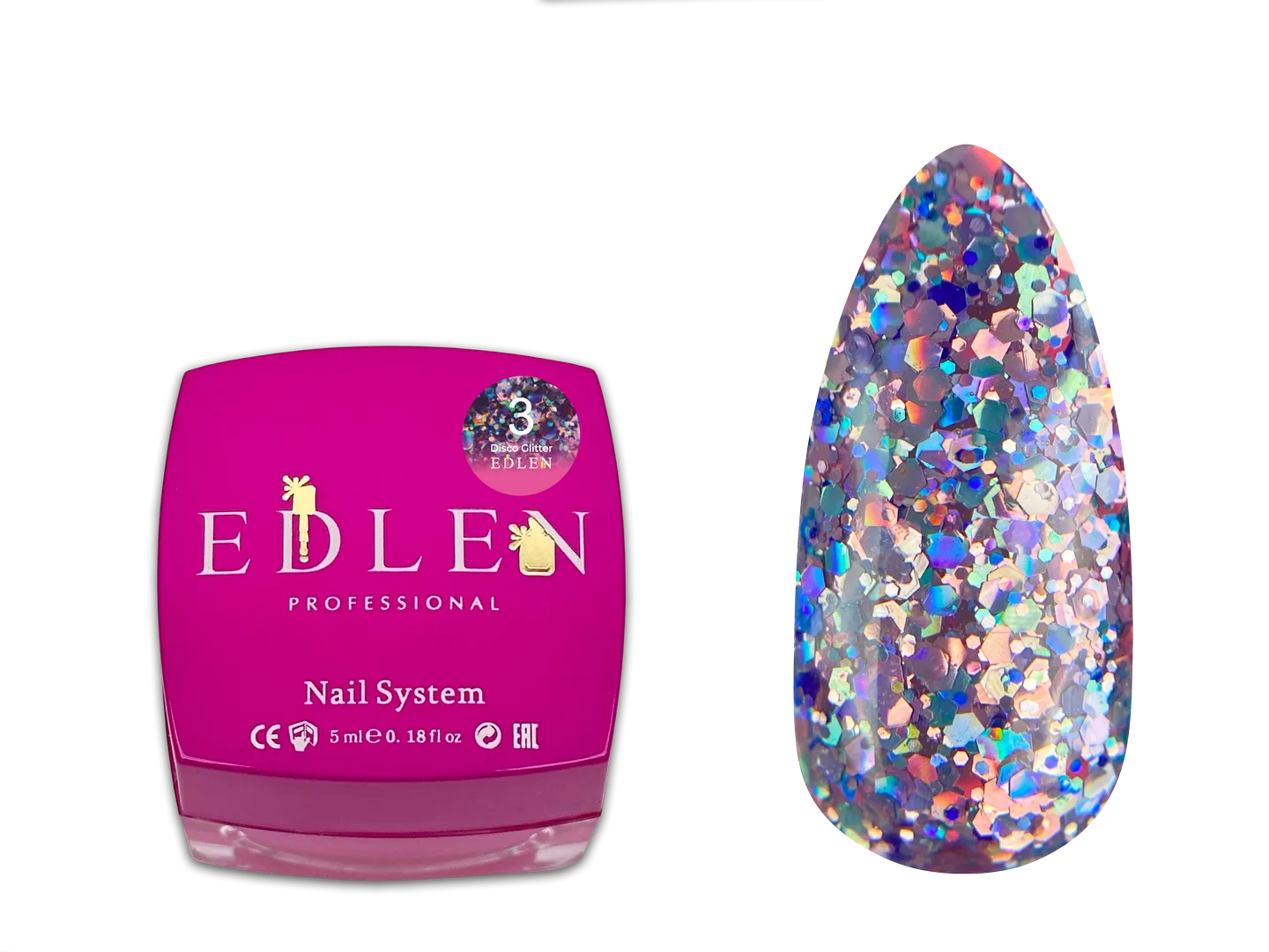 Гель для дизайну Disco Glitter Edlen 5 ml. №03