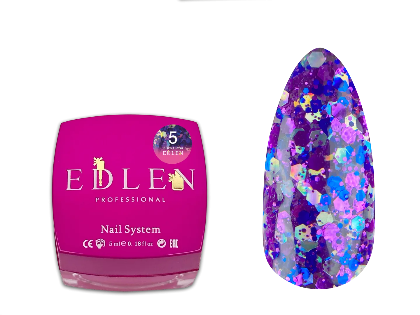 Гель для дизайну Disco Glitter Edlen 5 ml. №05