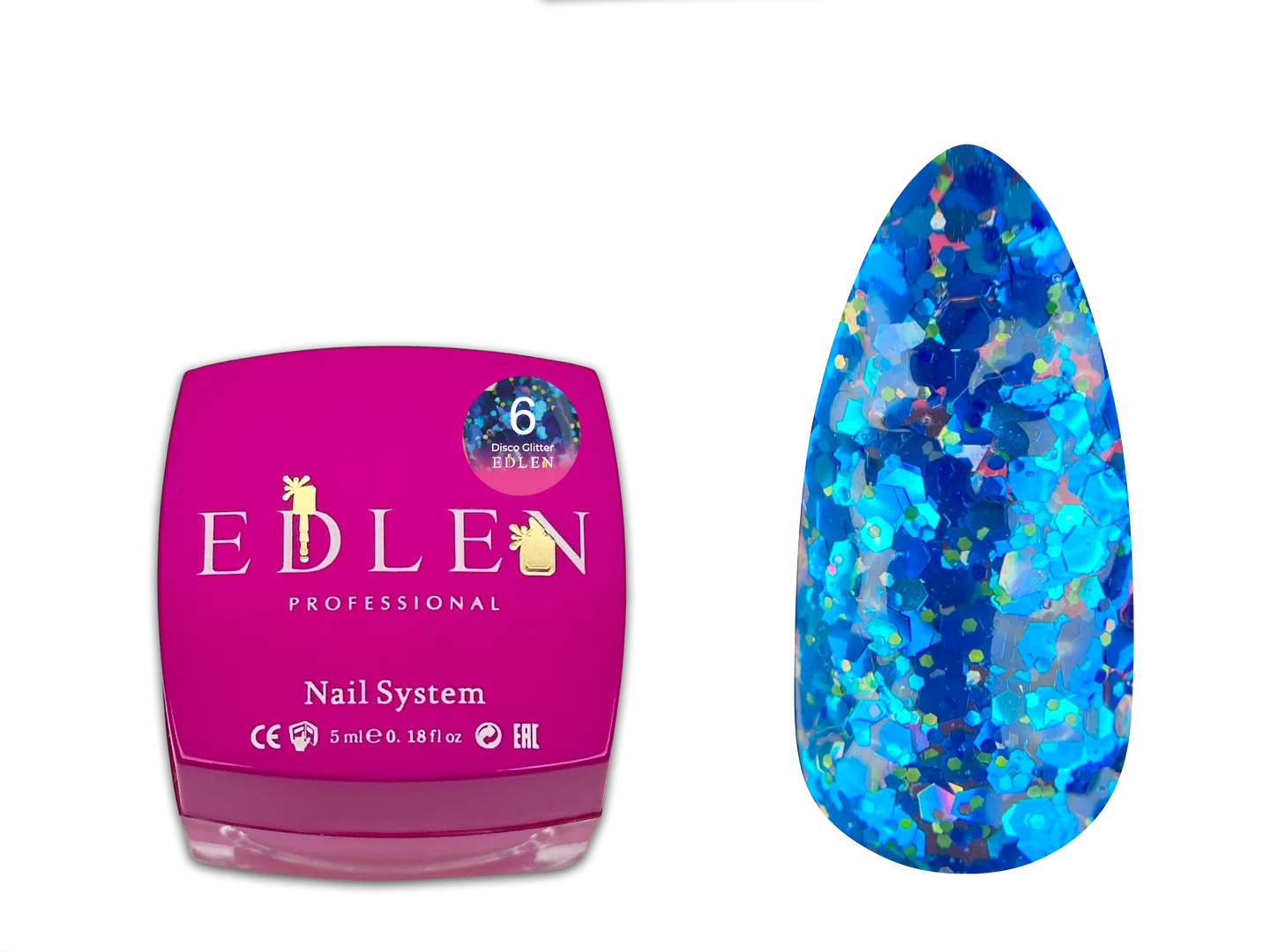 Гель для дизайну Disco Glitter Edlen 5 ml. №06