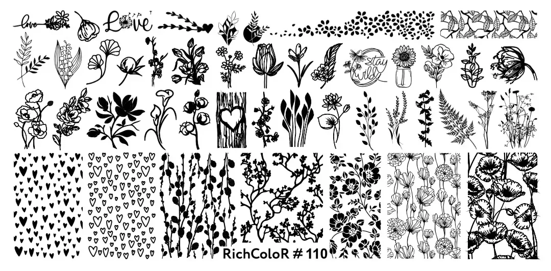 Stamping Nail Art Plate RichColor 110