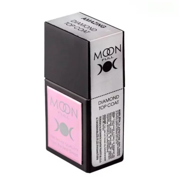 MOON FULL - Amazing Diamond Top Coat - топ для гель лаку без липкого шару, 12 мл