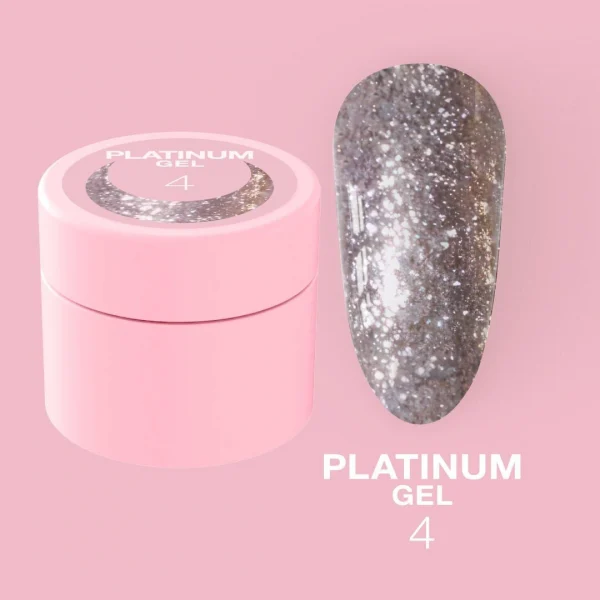 LUNA MOON - Блискітки для нігтів Platinum Gel №4 5ml