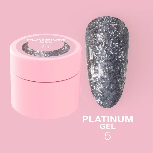 LUNA MOON - Блискітки для нігтів Platinum Gel №5 5ml