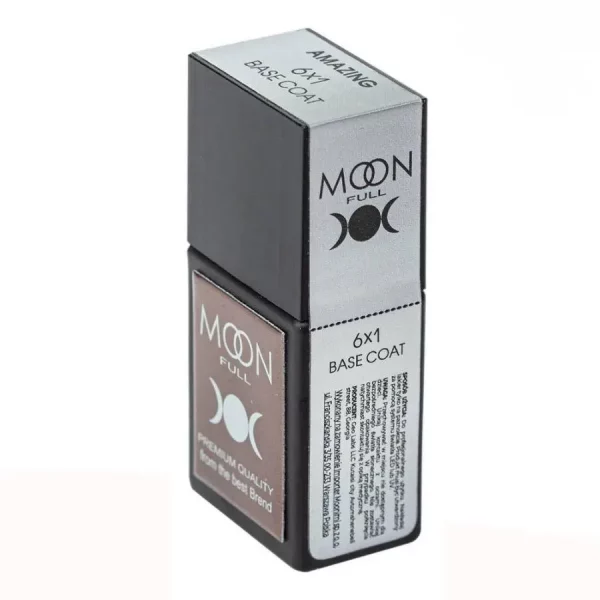 MOON FULL - Amazing 6х1 Base Coat – каучукова база для гель лаку, 12 мл