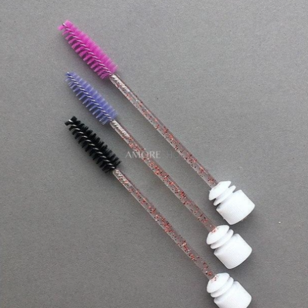 Silikon brush for eyelash and brows, 1 pcs, random color - מברשת סיליקון לריסים וגבות - Image 2