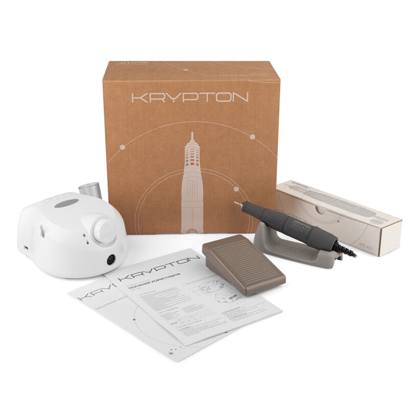 Фрезер KRYPTON XPS-400 WHITE/GRAY на 65 вт. та 40000 про. для манікюру та педикюру - Зображення 5
