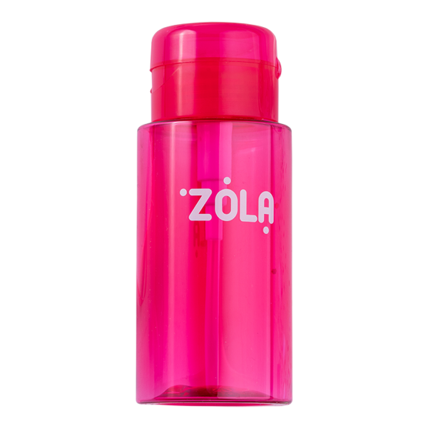 Zola - plastic container for liquid with a dispenser pump (pink) 180 ml - מיכל פלסטיק לנוזל עם משאבת דיספנסר (ורודה) 180 מ"ל