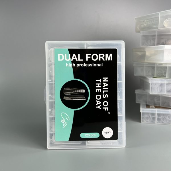 NAILSOFTHEDAY - Dual Form Coffin (Type 1) — верхні форми сучасний мигдаль для нігтів, 120 шт'