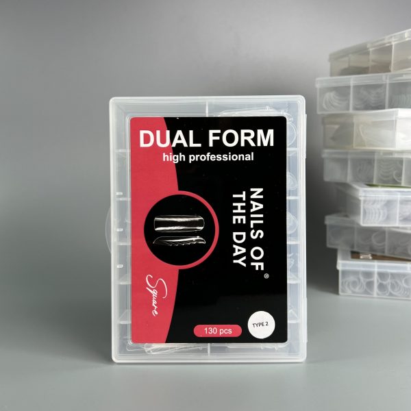 NAILSOFTHEDAY - Dual Form Square (Type 2) — верхні форми широкий квадрат/мигдаль для нігтів, 130 шт