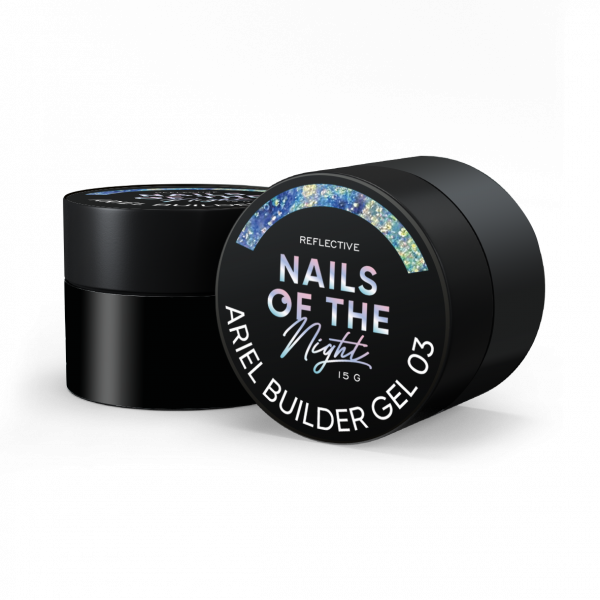 NAILSOFTHENIGHT Ariel gel 03 будівельний гель з різнокольоровими пластівцями юкі для нігтів, 15 г
