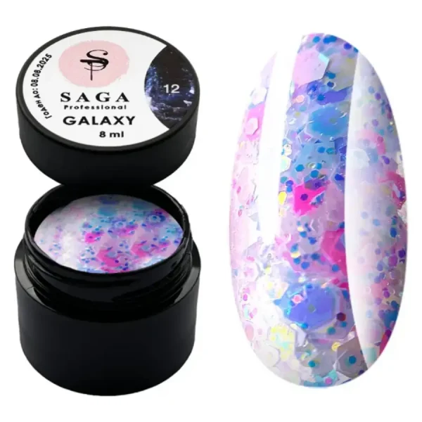 SAGA - Глітерний гель GALAXY glitter №12, 8 мл