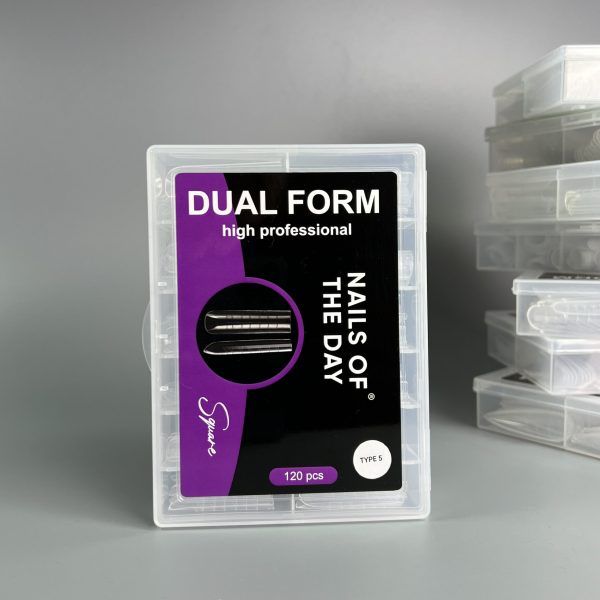 NAILSOFTHEDAY - Dual Form Square (Type 5) — верхні форми квадрат для нігтів, 120 шт