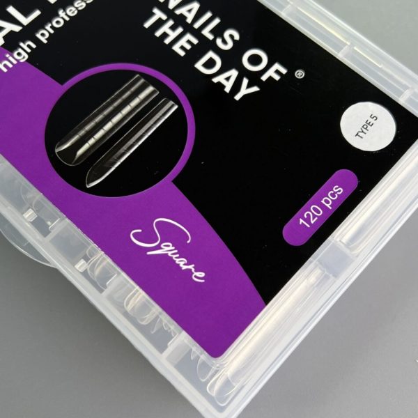 NAILSOFTHEDAY - Dual Form Square (Type 5) — верхні форми квадрат для нігтів, 120 шт - Image 2