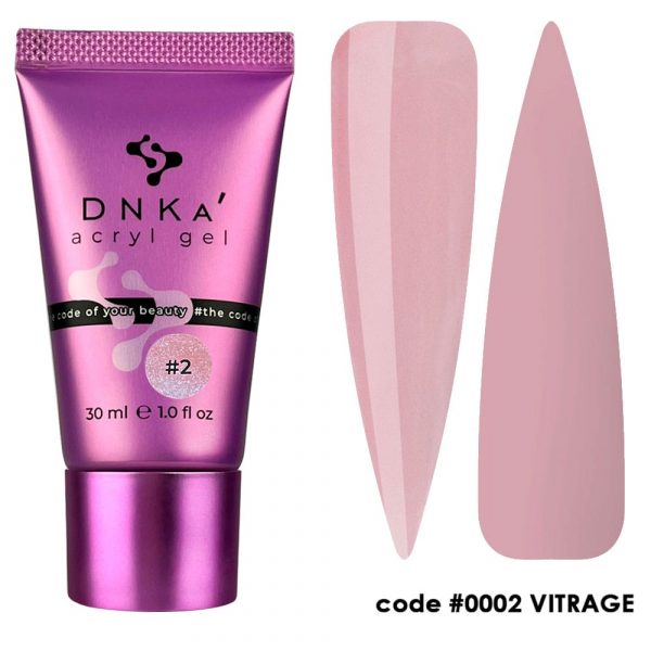 DNKA - Гель для нігтів Аcryl Gel 0002 Vitrage, 30 мл (у тюбику)