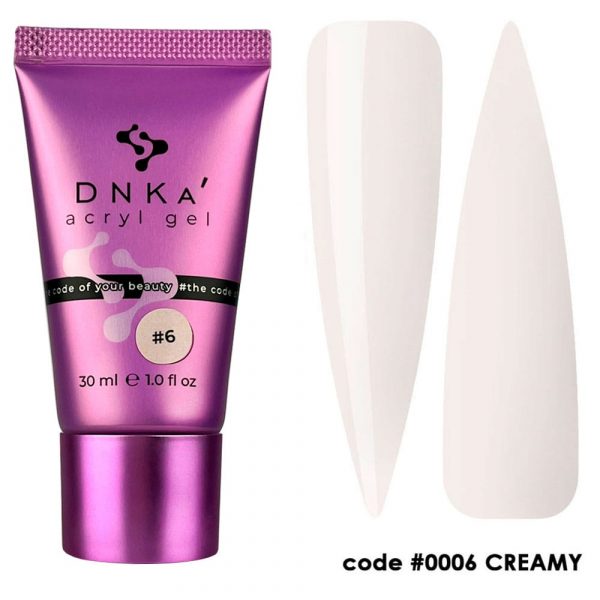 DNKA - Гель для нігтів Аcryl Gel 0006 Creamy, 30 мл (у тюбику)