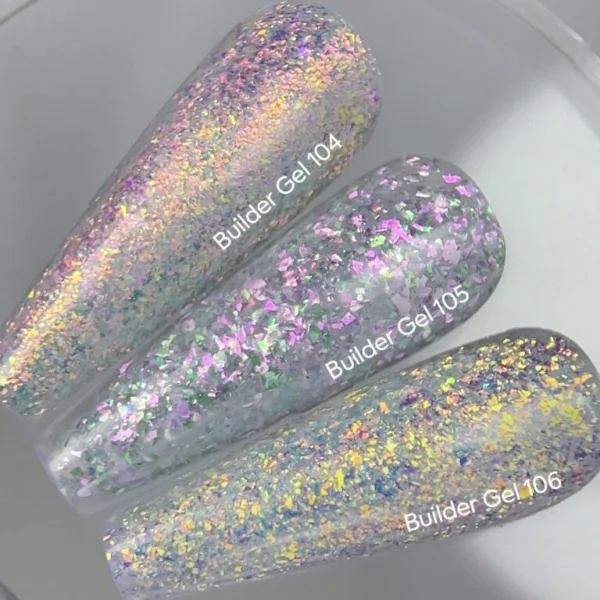 NAILSOFTHENIGHT Builder gel No 105 Ariel gel будівельний гель з різнокольоровими пластівцями юкі для нігтів, 15 г - Image 3