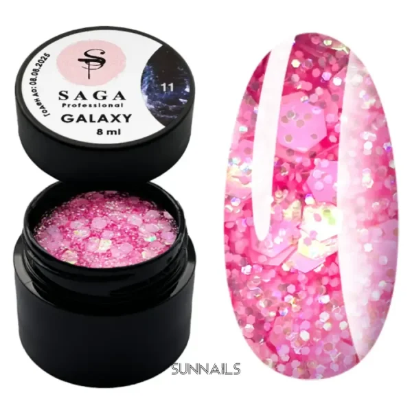 SAGA - Глітерний гель GALAXY glitter №11, 8 мл