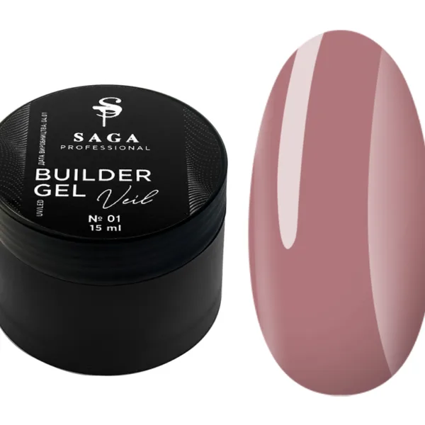 SAGA - Гель для нарощування Builder Gel Veil 15 мл №1