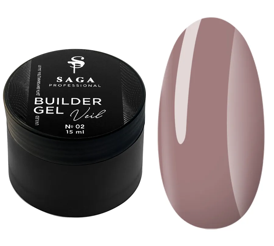 SAGA - Гель для нарощування Builder Gel Veil 15 мл №2