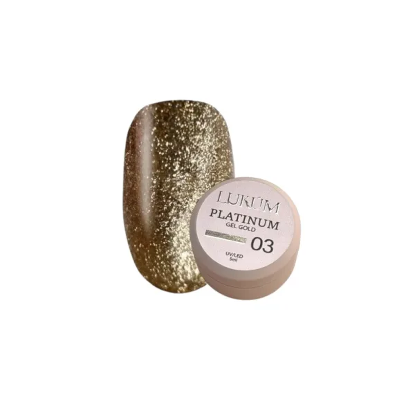 Гель для дизайну LUKUM - Platinum Gel 03, 5 ml WARM GOLD