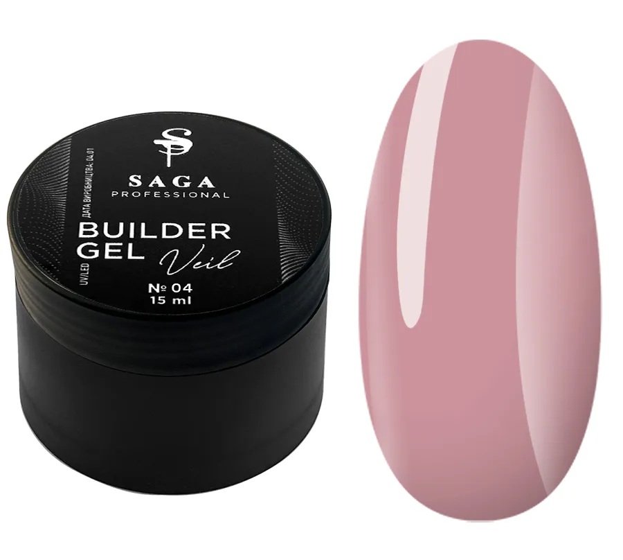 SAGA - Гель для нарощування Builder Gel Veil 15 мл №4