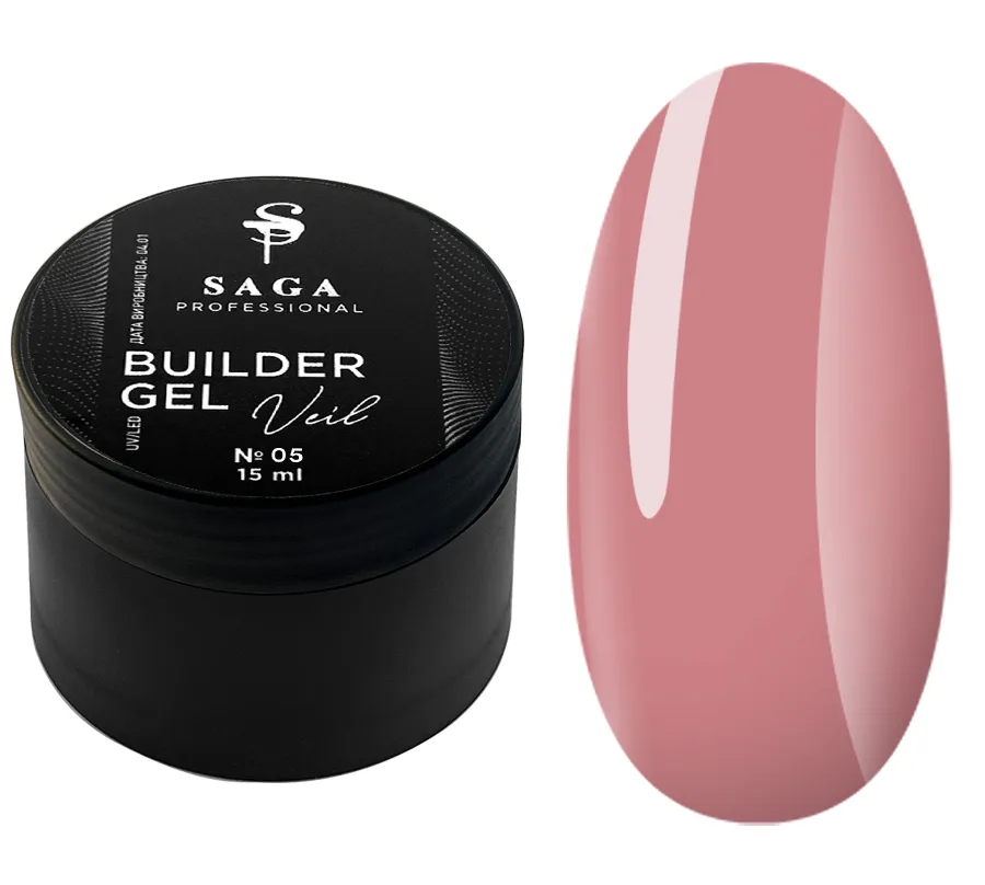 SAGA - Гель для нарощування Builder Gel Veil 15 мл №5