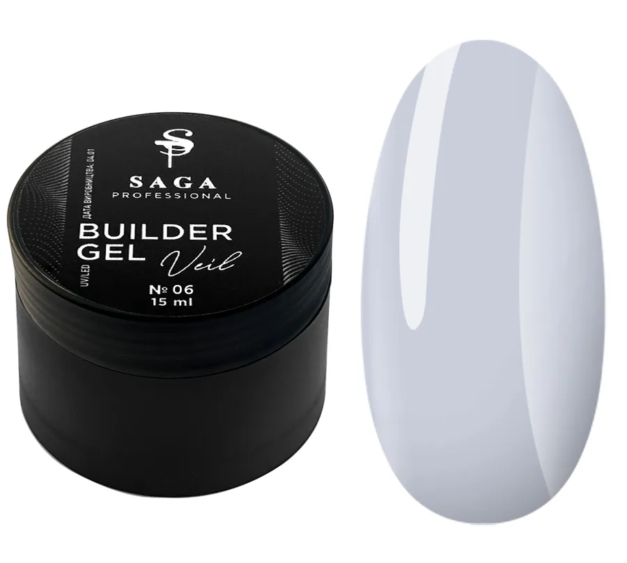 SAGA - Гель для нарощування Builder Gel Veil 15 мл №6