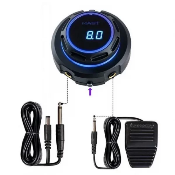 MAST - Power supply unit for Mast Halo P1216 tattoo machines, black - יחידת אספקת חשמל למכונות קעקוע Mast Halo P1216, שחור - Image 2